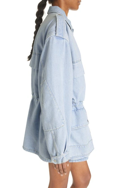 Shop Isabel Marant Elize Denim Utility Jacket In Light Blue