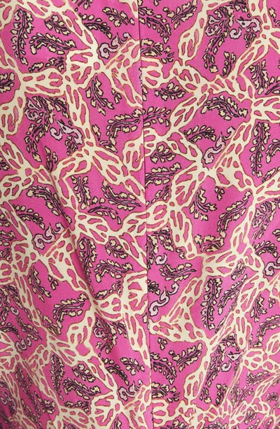Shop Isabel Marant Albini Abstract Print Long Sleeve Stretch Silk Dress In Fuchsia