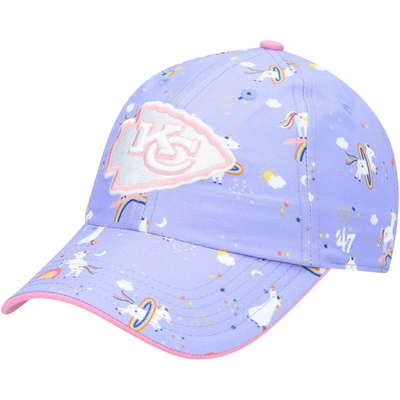 Shop 47 Girls Preschool ' Purple Kansas City Chiefs Unicorn Clean Up Adjustable Hat