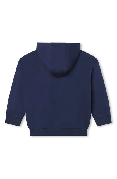 Shop Kenzo Kids' French Terry Graphic Hooded Sweatshirt In 84a-navy