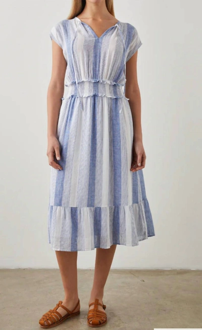 Rails Ashlyn Stripe Smocked Waist Linen Blend Dress In Multi