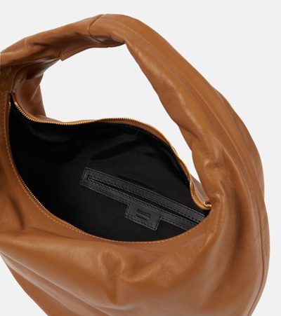 Shop Khaite Olivia Medium Leather Shoulder Bag In Neutrals