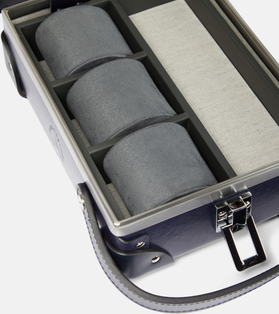 Globe-trotter Centenary Watch Case In Navy Navy