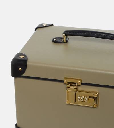 Globe-trotter Centenary Vanity Case In Olive & Black - Gold