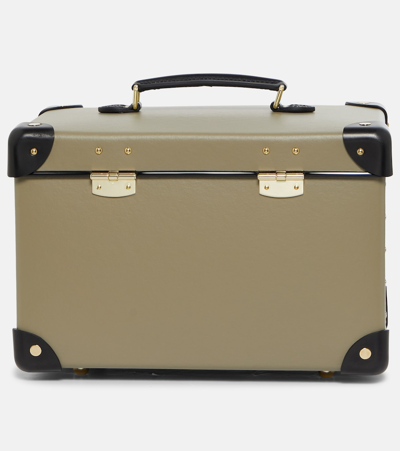 Globe-trotter Centenary Vanity Case In Olive & Black - Gold