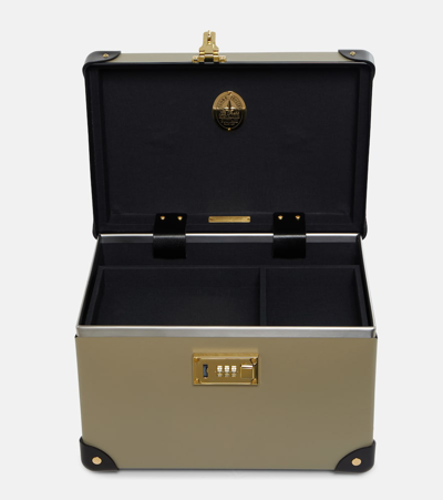 Globe-trotter Centenary Vanity Case In Olive & Black - Gold