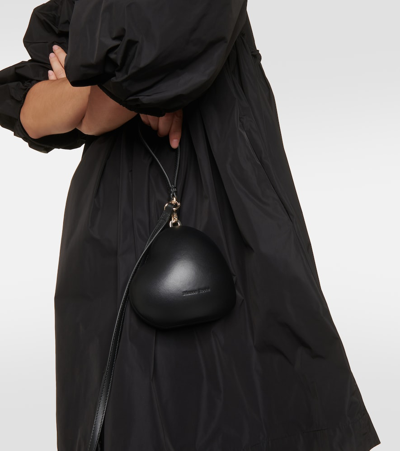 Shop Simone Rocha Micro Heart Leather Shoulder Bag In Black