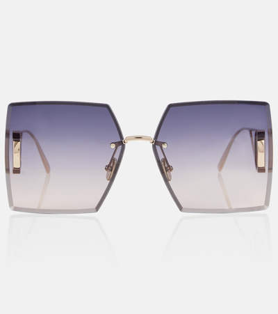 Shop Dior 30montaigne S7u Square Sunglasses In Gold
