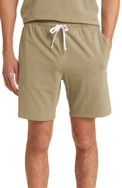 Shop Hugo Boss Mix & Match Cotton Stretch Jersey Pajama Shorts In Light/ Pastel Green