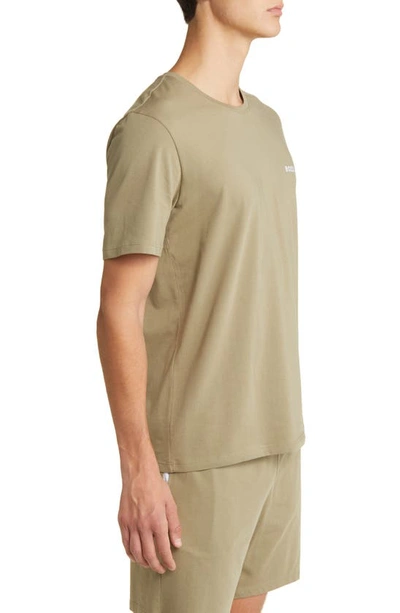 Shop Hugo Boss Mixmatch Stretch Cotton T-shirt In Light/ Pastel Green