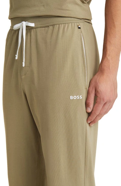 Shop Hugo Boss Mix & Match Cotton Stretch Jersey Pajama Joggers In Light/ Pastel Green