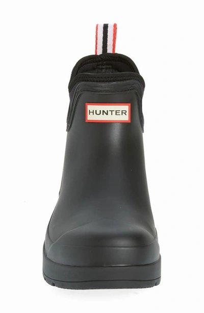 Shop Hunter Neoprene Cuff Waterproof Chelsea Rain Boot In Black