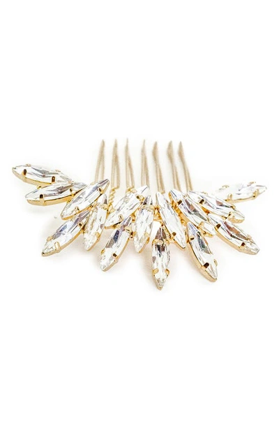 Shop Brides And Hairpins Brides & Hairpins Bria Crystal Hair Comb In Gold