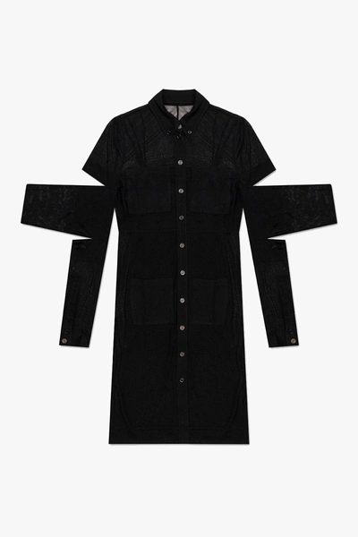Shop Burberry Sheer Dress In Black