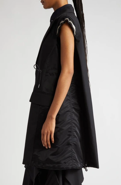 Shop Sacai Hybrid Suiting Vest In Black