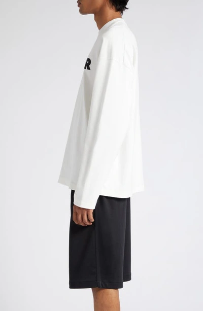 Jil Sander Men White Crewneck Sweatshirt With Contrasting Logo Print At The Front In Cotton Man In Porcelain