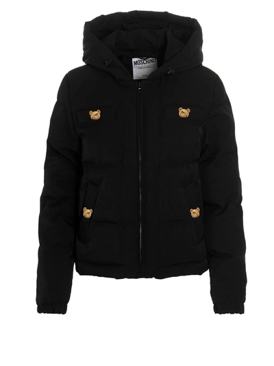 Shop Moschino 'teddy Bear' Hooded Puffer Jacket