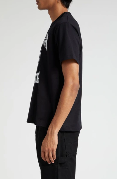 Shop Alexander Mcqueen Graphic Logo Cotton T-shirt In Black/ White