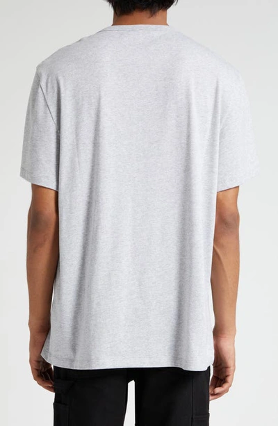 Shop Alexander Mcqueen Embroidered Logo Graphic T-shirt In Light Pale Grey/ Mix