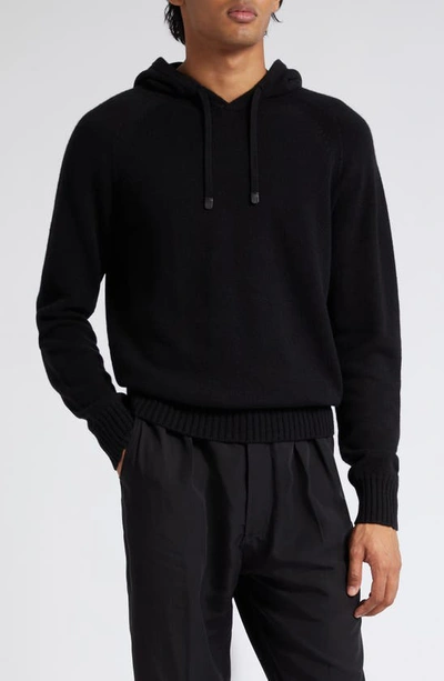 Shop Tom Ford Cashmere Blend Hoodie Sweater In Black