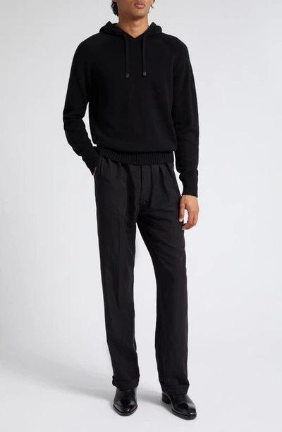 Shop Tom Ford Cashmere Blend Hoodie Sweater In Black