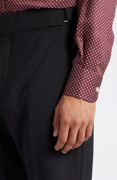 Tom Ford Atticus Wool Bistretch Plain Weave Trousers In Black