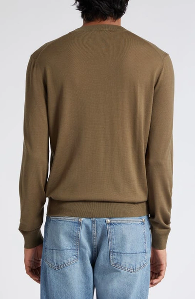 Shop Tom Ford Fine Gauge Merino Wool Sweater In Olive