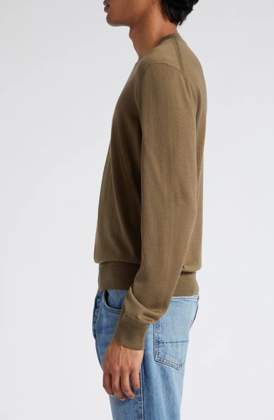 Shop Tom Ford Fine Gauge Merino Wool Sweater In Olive