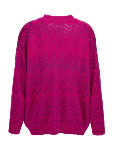 Shop Missoni Zig Zag Sweater, Cardigans Purple