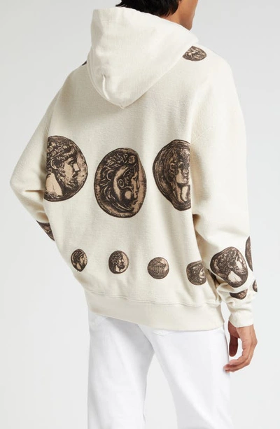 Shop Dolce & Gabbana Coin Print Inside Out Jersey Hoodie In Medium Beige
