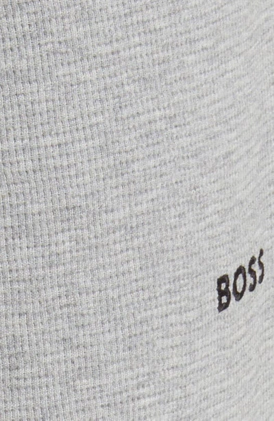 Shop Hugo Boss Boss Waffle Cotton Blend Pajama Joggers In Medium Grey