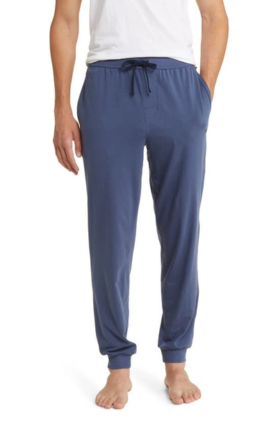 Shop Hugo Boss Stretch Cotton Lounge Pants In Open Blue