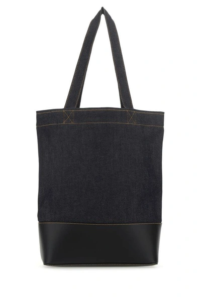 Apc Axelle Denim Tote Bag In Blue