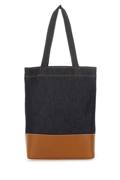 Apc A.p.c. Men Dark Blue Denim Handbag In Blue