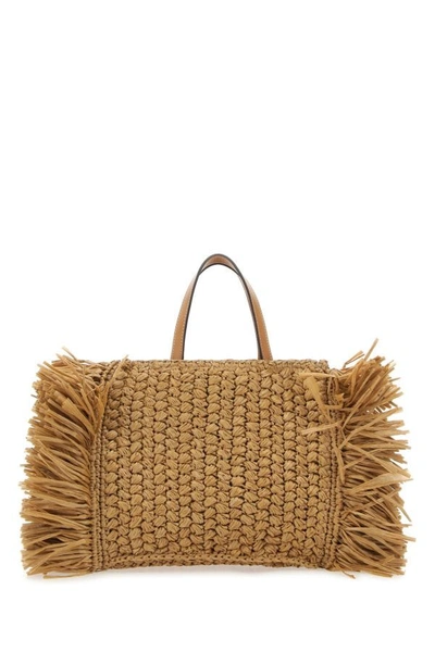Etro Raffia Tote Bag In Brown