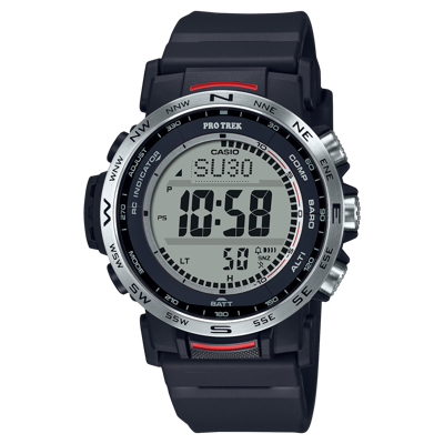 Pre-owned Casio Pro Trek Prw-35-1ajf Climber Line Triple Sensor Radio Solar Watch 44.6mm