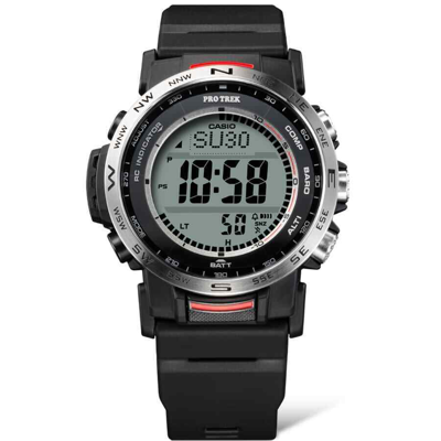 Pre-owned Casio Pro Trek Prw-35-1ajf Climber Line Triple Sensor Radio Solar Watch 44.6mm