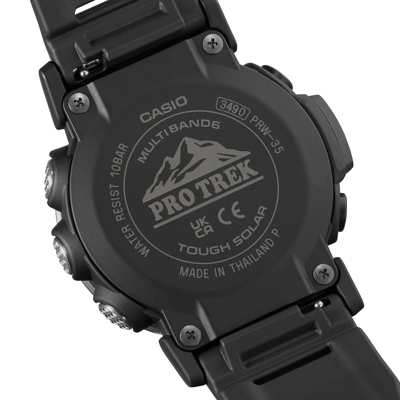 Pre-owned Casio Pro Trek Prw-35-1ajf Climber Line Triple Sensor Radio Solar Watch 44.6mm