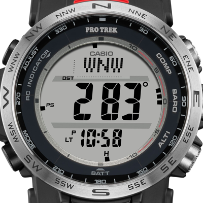Pre-owned Casio Pro Trek Prw-35-1ajf Climber Line Triple Sensor Radio Solar Watch 44.6mm