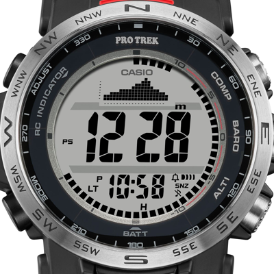Pre-owned Casio Pro Trek Prw-35-1ajf Climber Line Triple Sensor Radio Solar Watch 44.6mm