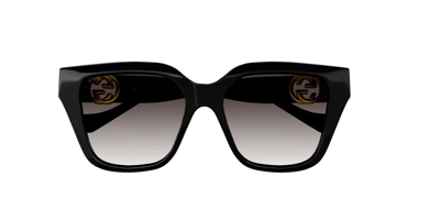 Pre-owned Gucci Gg1023s 008 Black/gradient Grey Cat-eye Women's Sunglasses In Gray