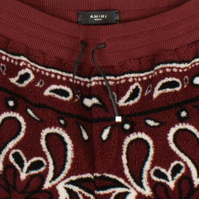 Pre-owned Amiri Red Paisley Fleece Shorts Size Xs $790