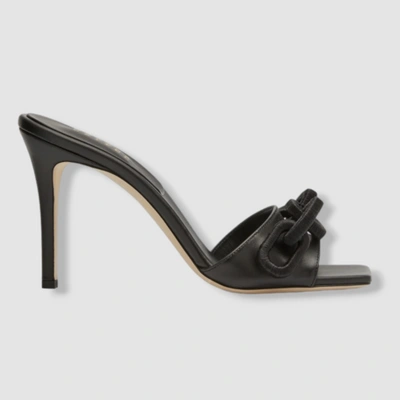 Pre-owned Serena Uziyel $750  Women's Black Catena Chain Mule Sandal Shoes Size 40 Eu/10 Us