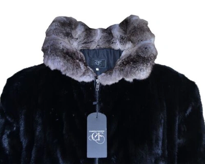 Pre-owned Handmade Man's Real Mink Fur Bomber Jacket Coat All Sizes Real Chinchilla Fur Collar Pre In Black Brown