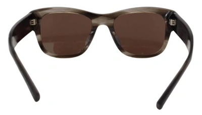 Pre-owned Dolce & Gabbana Dolce&gabbana Dg 338f Women Brown Sunglasses Acetate Solid Gradient Oval Eyewear