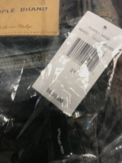 Pre-owned Purple Brand $650  Mens Blue Slim Paint Splatter Fit Skinny Jeans Pants Size 31