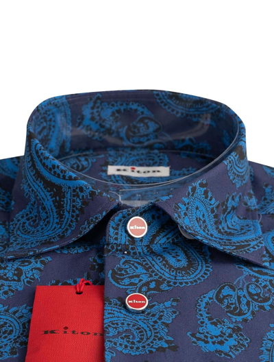Pre-owned Kiton Shirt 100% Cotton Size 15.75 - 16 Us 40 - 41 Eu M Skx40 In Multicolor