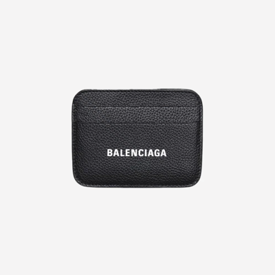 Pre-owned Balenciaga Grainy Leather Cash Card Holder Black - 5938121izim1090