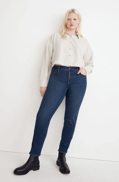 Shop Madewell Mid Rise Stovepipe Jeans In Dahill Wash