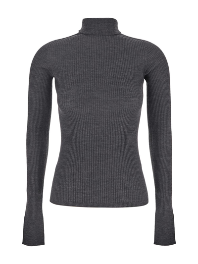 Shop Sportmax Flavia High-neck Sweater In Grey